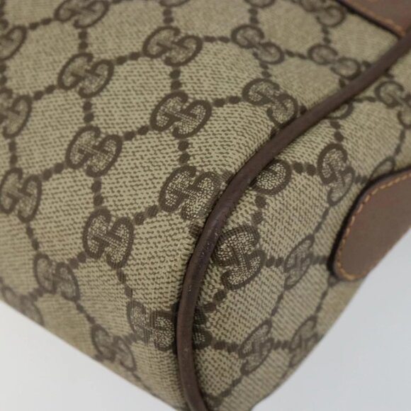 GUCCI GG Supreme Web Sherry Line Shoulder Bag PVC Beige Gold Red Auth bs29489 - Picture 4 of 16